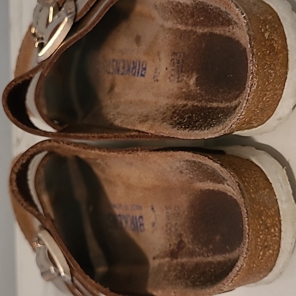 Birkenstock Arizona Leather Metallic Copper Sandals W7 M5 Casual Comfy Beach - Picture 13 of 16